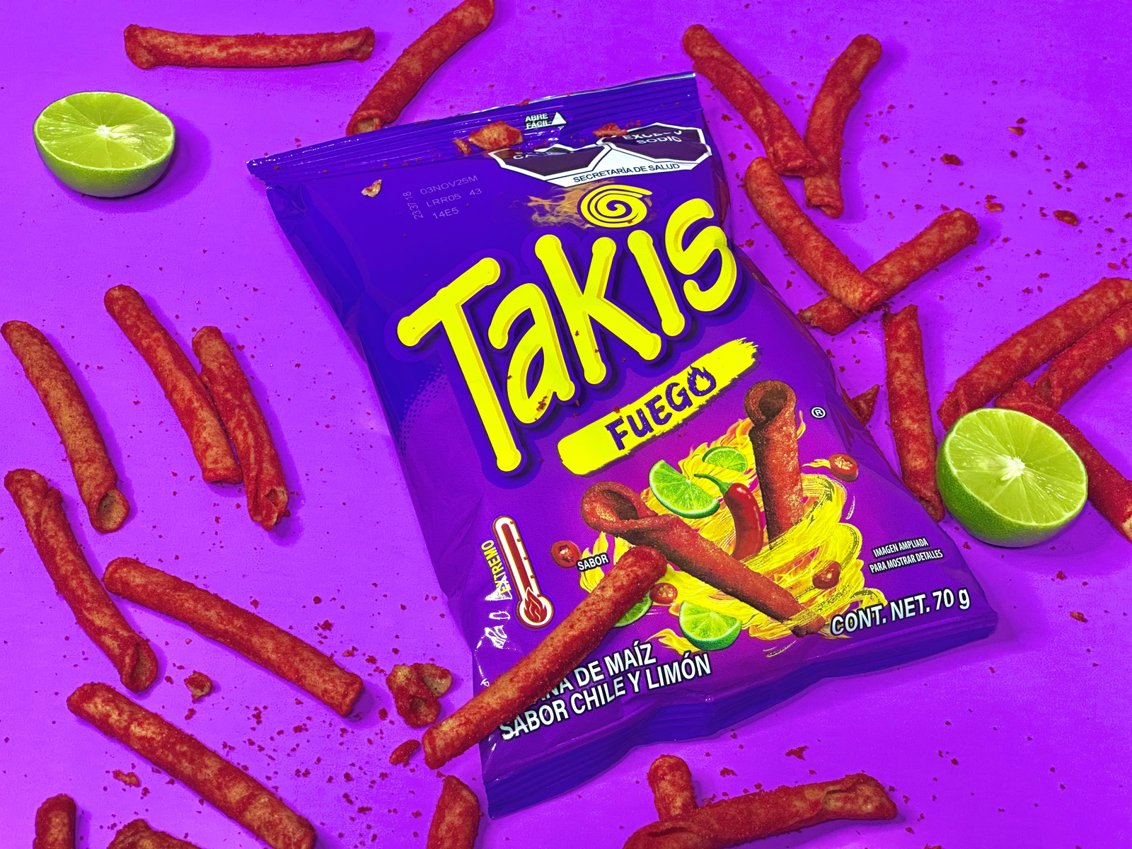Fotografía comercial de producto Takis Fuego
